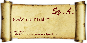 Szűcs Aldó névjegykártya