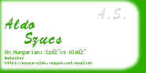 aldo szucs business card